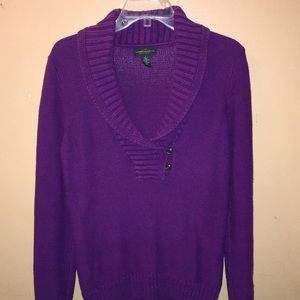 Ralph Lauren Heavy Purple Shawl Collar Sz LG - EX